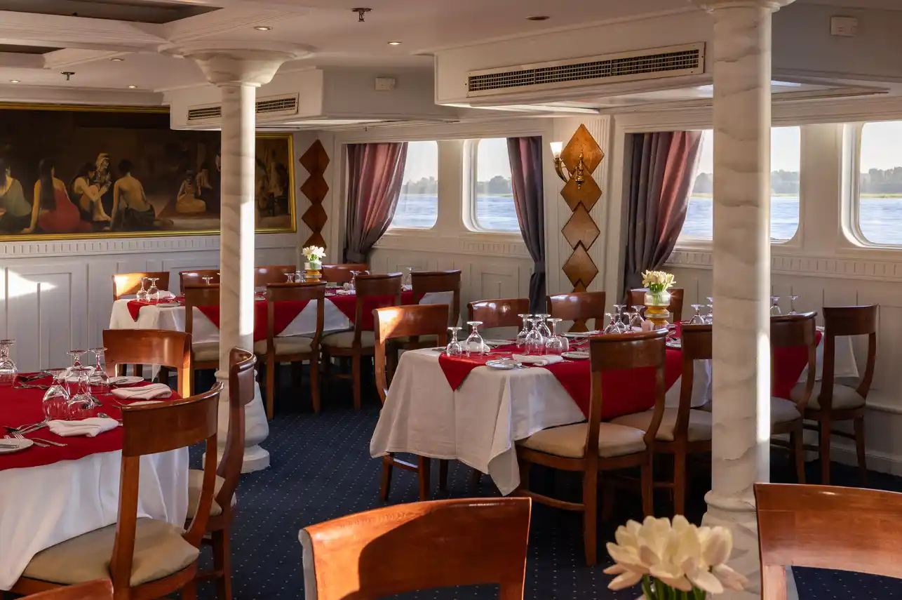 Restaurant aboard the MS Nile Crown II Nile Cruise Nile cruise